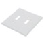 2-Gang Wall Plate, Midway Size, Thermoplastic Nylon, Toggle Switch (White)