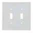 2-Gang Wall Plate, Midway Size, Thermoplastic Nylon, Toggle Switch (White)