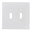 2-Gang Wall Plate, Midway Size, Thermoplastic Nylon, Toggle Switch (White)