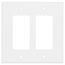 2-Gang Decora Wall Plate, GFCI, Thermoplastic Nylon (White)