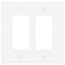 2-Gang Decorator & GFCI Wall Plate, Mid-Size, Polycarbonate - White