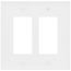 2-Gang Decorator & GFCI Wall Plate, Mid-Size, Polycarbonate - White