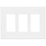 3-Gang Decorator & GFCI Wall Plate, Mid-Size, Polycarbonate - White