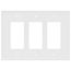 3-Gang Decorator & GFCI Wall Plate, Mid-Size, Polycarbonate - White