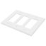 3-Gang Decorator & GFCI Wall Plate, Mid-Size, Polycarbonate - White