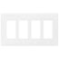 4-Gang Decorator & GFCI Wall Plate, Mid-Size, Polycarbonate - White