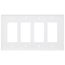 4-Gang Decorator & GFCI Wall Plate, Mid-Size, Polycarbonate - White