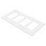 4-Gang Decorator & GFCI Wall Plate, Mid-Size, Polycarbonate - White