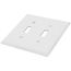 2-Gang Toggle Wall Plate, Mid-Size, Polycarbonate - White