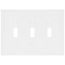 3-Gang Toggle Wall Plate, Mid-Size, Polycarbonate - White
