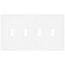 4-Gang Toggle Wall Plate, Mid-Size, Polycarbonate - White
