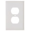 1-Gang Wall Plate, Midway Size, Thermoplastic Nylon, Duplex Receptacle (White)