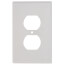 1-Gang Wall Plate, Midway Size, Thermoplastic Nylon, Duplex Receptacle (White)
