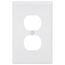 1-Gang Duplex Receptacle Wall Plate, Mid-Size, Polycarbonate - White