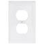 1-Gang Duplex Receptacle Wall Plate, Mid-Size, Polycarbonate - White
