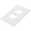 1-Gang Duplex Receptacle Wall Plate, Mid-Size, Polycarbonate - White