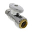 1/2" Nom Push Connect x 3/8" OD Comp. 1/4 Turn Straight Stop (Chrome Plated)