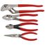 Pliers Set, 4-Piece (Groove Joint, Slip Joint, Long Nose, Diagonal Cutting)