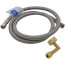 48" Braided Stainless Steel Dishwasher Connector w/ Garden Hose Elbow (3/8" x 3/8" Compression Thread)