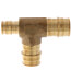 3/4" x 1/2" x 3/4" Expansion PEX Reducing Tee (Lead Free Brass)