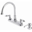 Polished Chrome 4-Hole Kitchen Faucet with Pull-Out Sprayer, Metal Lever Handles Twist Spray Aerator Switches from Stream to Spray