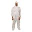 ProShield 50 NB122S Coverall w/ Standard Hood, Elastic Wrists, Attached Skid-Resistant Boots, White, Large (Pack of 25)