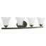 Adorn 4 Light Etched Glass Traditional Bath Vanity Light (Antique Bronze), P2011-20W