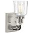 Rushton 1 Light Clear Glass Bath Vanity Light (Brushed Nickel), P300226-009
