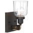 Rushton 1 Light Clear Glass Bath Vanity Light (Graphite), P300226-143