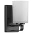 League 1 Light Etched Glass Bath Vanity Light (Matte Black), P300341-31M