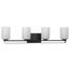 League 4 Light Etched Glass Bath Vanity Light (Matte Black), P300344-31M