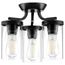 2 Light Semi-Flush Bath Vanity Light (Black), P350149-031