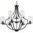 Lassiter 9 Light Clear Glass Chandelier (Matte Black), P400198-031