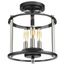 Squire 3 Light Semi-Flush Convertible Lantern (Black), P550011-031