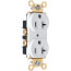 Heavy-Duty Spec Grade Duplex Receptacle, 20A, 2 Pole, Back & Side Wire, NEMA 5-20R - White (125V)