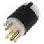 Extra-Hard Use Spec-Grade Plug, 2P, 3-Wire, 15A, NEMA 6-15P - Black/White (250V)