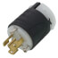 Turnlok Extra-Hard Use Industrial Grade Plug, 15A, NEMA L6-15P - Black/White (250V)