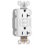 PlugTail Self-Test Tamper-Resistant Duplex GFCI Receptacle, 2P, 20A, NEMA 5-20R - White (125V)