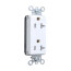 PlugTail Decorator Commercial Grade Duplex Receptacle, 2P, 20A, NEMA 5-20R - White (125V)