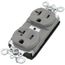 PlugTail Commercial Grade Duplex Receptacle, 2P, 20A, NEMA 5-20R - Gray (125V)