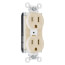 PlugTail Commercial Grade Duplex Receptacle, 2P, 20A, NEMA 5-20R - Ivory (125V)
