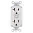 PlugTail Commercial Grade Duplex Receptacle, 2P, 20A, NEMA 5-20R - White (125V)
