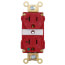 PlugTail Extra Heavy-Duty Hospital Grade Duplex Receptacle, 2P, NEMA 5-20R - Red (125V)