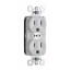 PlugTail Tamper-Resistant Commercial Grade Duplex Receptacle, 2P, 15A, NEMA 5-15R - White (125V)