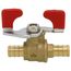 1/2" PEX x 1/2" PEX Ball Valve, T-Handle (Lead Free)