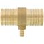2" PEX x 2" PEX x 1/2" PEX Brass Tee (Lead Free)