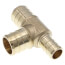 3/4" PEX x 1/2" PEX x 3/4" PEX DZR Brass Tee (Lead Free)