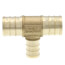 3/4" PEX x 3/4" PEX x 1/2" PEX DZR Brass Tee (Lead Free)