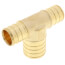 3/4" PEX x 3/4" PEX x 1" PEX Brass Tee (Lead Free)