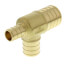 1" PEX x 1/2" PEX x 3/4" PEX DZR Brass Tee (Lead Free)